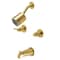 Kingston Brass Tub and Shower Faucet, Brushed Brass, Wall Mount KBX8147NDL - alternate 1